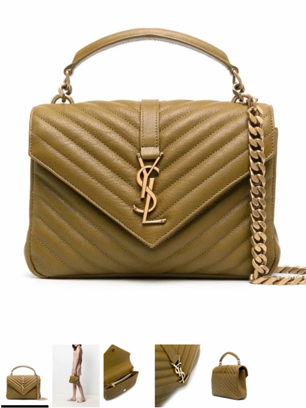 Yves Saint Laurent Cheveron Monogram Medium College Bag !!